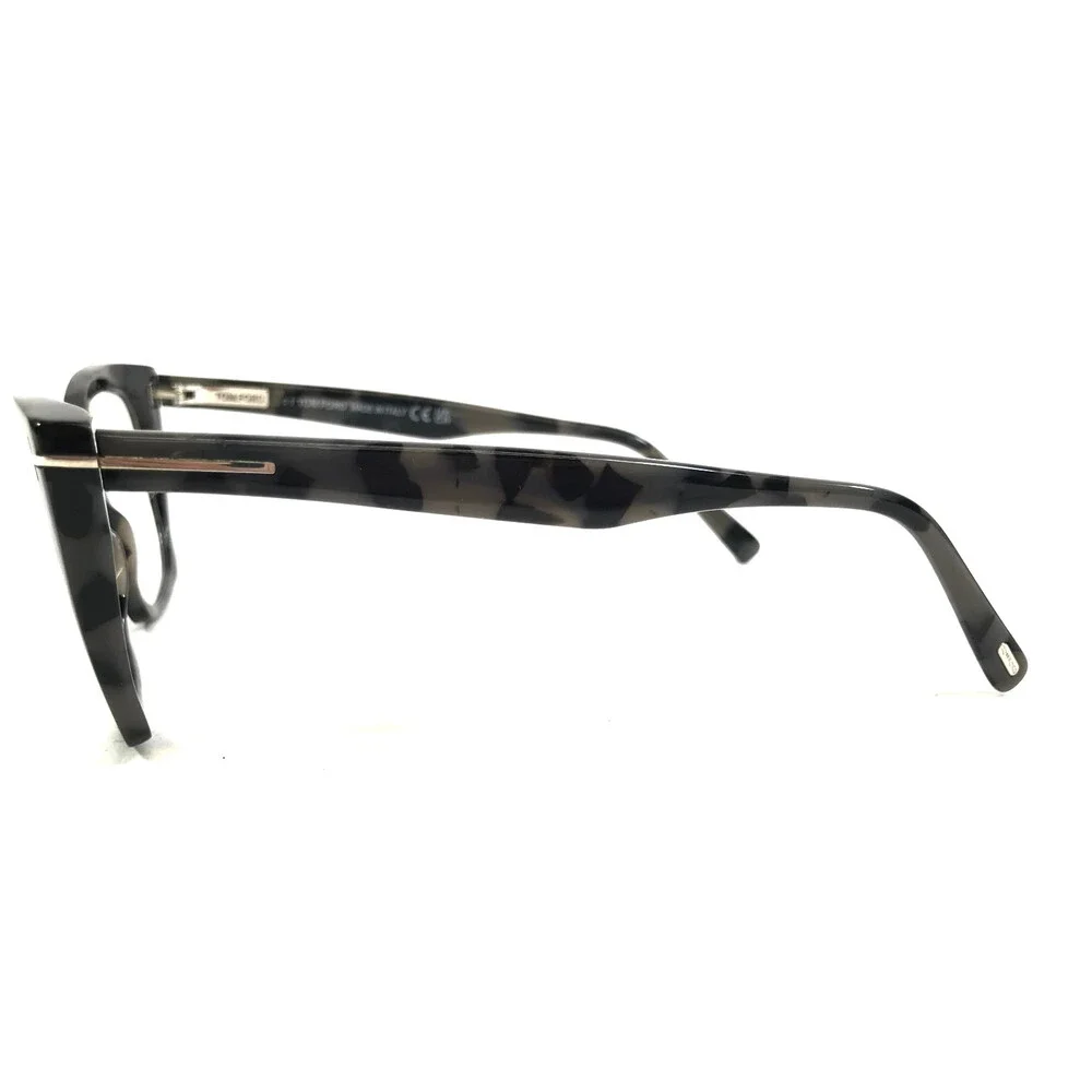 Tom Ford Eyeglasses Frames TF5709-B 056 Shiny Dark Gray Havana Cat Eye 54-17-140